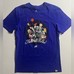 Nike Jordan 20th Anniversary Looney Tunes Tee, Blue Purple, Size M